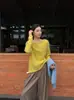 Suéter Básico Especial Zhengqi/Macio Escovado com Gola Redonda para Mulheres, Nova Malha de Lã Outono/Inverno, Caimento Solto, Versátil, Manga Longa