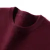 26 Nuevo Suéter de Cachemira para Hombre Otoño/Invierno, Cuello Redondo, Cálido, Color Sólido, Tejido de Manga Larga, Suéter Básico Casual de Negocios