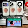 Funda de Teléfono Móvil de una Sola Capa Color Crema Fresa Adecuada para Iphone17Pomax Apple 16Pr 1513 Dibujos Animados 12 Elegante 11