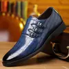 Sapatos Sociais Masculinos Loafers para Casamento Formal Entrevista de Emprego Comércio Eletrônico Transfronteiriço Tamanho Grande Sapatos Masculinos Casuais Bico Fino Fivela Sapatos Masculinos de Couro