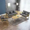 Sofá de Madeira Maciça para Sala de Estar, Estilo Moderno Simples, Adequado para Apartamentos de Aluguel, Quarto, Sofá de Tecido Simples de Dois ou Três Lugares, Sofá Pequeno para Escritório