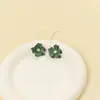 Pendientes Japoneses y Coreanos Elegantes Dulces de Flor Dopamina Escarchados Pendientes de Flor de Pétalo Multicapa para Vacaciones en la Costa para Mujeres