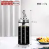 Garrafa de Óleo Resistente ao Calor para Cozinha, Pote de Óleo Gravitacional de Aço Inoxidável, Garrafa de Óleo com Abertura e Fechamento Automáticos, Molho de Soja, Óleo de Gergelim, Garrafa de Vinagre, Garrafa de Vidro para Condimentos