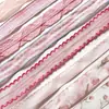 Serie Rosa Durazno Miel Lazo Ramo Floral Corbata Pastel Horneado Caja de Regalo Decoración Cinta de Satén de Alto Valor