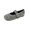 Chica Waiwai 6 696-0.95kg Usa Zapatos Peludos para Mujer para Usar Afuera en Otoño e Invierno Zapatos Planos Mary Jane con Forro de Felpa de Una Correa de Algodón