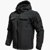 Jaqueta Softshell Tática Masculina Tamanho Europeu À Prova de Vento Impermeável Roupas de Montanhismo Outdoor Outerwear Espesso com Múltiplos Bolsos