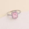 Anillo Cuadrado de Zirconia Microincrustada de Cobre Nuevo 2022 Personalizado Ins Rosa Anillo para Mujer Temperamento Trendy Accesorios para la Mano R068