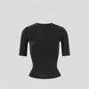 Camiseta Básica Versátil Estilo Hot Girl Manga Curta Slim Fit, Nova Coleção Verão 2026 Camiseta Regular de Ombro Manga Média Slim Fit Gola Redonda