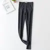 Pantalones Leggings para Mujer de Primavera y Otoño, Pantalones de Algodón Cepillado de Cintura Alta Elásticos de Talla Grande de Nueve Puntos, Pantalones Ajustados y Versátiles para Pies Pequeños
