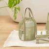 Bolsa Tote de Malha Oca Multifuncional Transfronteiriça com Cordão, Bolsa de Praia Dobrável Ultraleve, Necessaire