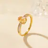 Anillo de la Fortuna Yuebaozhu S925 Plata de Ley Diamante Calabaza Jadeíta Citrino, Anillo de Lujo Ligero Vintage de Gama Alta al por Mayor