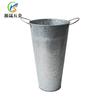 Cubo de flores de hierro galvanizado personalizado, cubo de flores de hierro de doble asa, estilo retro, cubo de flores alto.