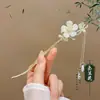 Nueva Horquilla de Madera Estilo Chinoiserie para Mujer, Horquilla Cheongsam Estilo Antiguo Dinastía Han, Horquilla de Aleación, Falda de Cara de Caballo, Tocado, Borla que se Mueve al Caminar