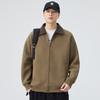 Cárdigan Sudadera Holgada con Solapa Estilo Nuevo Primavera y Otoño 2025 para Hombre Estilo Japonés Retro Moderno Versátil Casual Pareja Negro