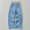 Jeans de Pierna Ancha con Salpicaduras Pintados a Medida para Hombre Jeans de Pierna Ancha con Múltiples Bolsillos Estilo Graffiti para Hombre Jeans para Hombre de Marca Trendy Americana
