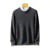 Suéter de cachemira para hombre con cuello redondo Bai Cai Rong, capa base de punto casual otoño/invierno 2026
