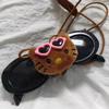 Liberación de ambas manos ~ nueva cadena para gafas colgante de cuello de cuero negro portátil para guardar gafas de gatito, cadena para gafas de sol anti-pérdida, regalo