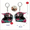 Nuevo Llavero de Vaca de las Highlands y Girasol Transfronterizo Colgante de Mochila Acrílico 2D Serie de Mascotas Lindas Regalo para Hongyao