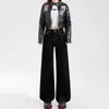 Jeans Negros de Pierna Ancha de Cintura Alta para Mujer, Nuevo Estilo Primavera/Verano 2026, Corte Holgado, Adelgazantes, Versátiles, Pantalones Rectos para Mujer Petite