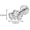 Joyería para Labios y Uñas de Aleación de Titanio para Mujeres Fila Recta Original Zircón Marquise Aretes para Lengua G23 Joyería para Piercing Corporal Venta al por Mayor