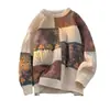 Suéter de Forro Polar Cálido para Invierno Adolescente Marca de Moda Estilo Hong Kong Estilo Japonés Moderno Atractivo Suéter de Punto Holgado Chaqueta de Punto Retorcido Moderna para Hombre