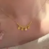 [Paz y Alegría] Implicación de Transbordo Collar Dorado para Mujer Nuevo Estilo Chino Estilo Nacional Gama Alta Versátil Cadena para Clavícula de Otoño e Invierno