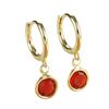 Pendientes de acero inoxidable de color con hebilla de oreja redonda de nicho, de moda, sencillos y con temperamento de diamantes, de color, para Europa y Estados Unidos.