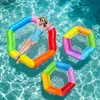 Nueva Cama Flotante Hexagonal Colorida de Amazon, Flotador Inflable Grande Doble de PVC Espesado para Entretenimiento en Piscina