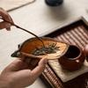 Cerimônia de chá de bambu retrô chinês chá de cetim artesanal colher de chá de lótus dispensador de chá dispensador de chá bandeja de chá apreciação acessórios do conjunto de chá