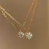 Collar con colgante individual de pequeño diamante bañado en oro de 18 quilates sobre plata de ley S925 para mujer, estilo japonés, minimalista de alta gama, versátil para el uso diario, cadena para la clavícula