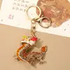 Pingente de Dragão do Zodíaco de Doze Animais Novo Estilo Transfronteiriço, Chaveiro Criativo Personalizado de Dragão de Fogo para Carro, Porta-Chaves, Pequeno Presente Exquisito