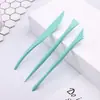 Set de Herramientas para Escultura en Arcilla de Cerámica, Pintura en Arcilla, Talla de Detalle de Fondant Azul-Verde Hecho por el Fabricante, Juego de 3 Piezas