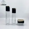 Em estoque quadrado 20g-100ml essência de água Huayuan frasco líquido frasco de creme creme frasco de vidro cosmético conjunto de frascos