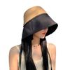 Chica Calva ~ Sombrero de Pescador de Ala Ancha para Mujer, Cubre Rostro de Verano, Protección Solar, Sombrero de Paja de Pescador para Viaje, Protección UV