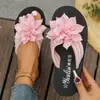 Chanclas Planas para Mujer con Diseño de Flor, Talla Grande, Unisex Verano Nuevo Estilo Sandalias de Pareja