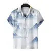 Camisa Cubana de Manga Corta Suelta para Hombre de Amazon Transfronteriza Moda Estampada Camisa de Playa Camisa Casual para Hombre
