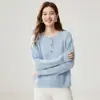 Camiseta básica de punto con cuello redondo, 35% cachemir, nueva colección otoño/invierno 2026 para mujer, de alta gama, versátil, top de corte holgado, suéter