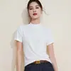 [Camiseta de manga corta con cuello medio y mezcla de lana] Elegante capa base, estilo de lujo discreto, corte ajustado, que realza la figura y top versátil