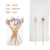 Brochetas de Bambú para Comercio Exterior 100 Piezas 12cm Brochetas Desechables de Bambú para Frutas con Bolas Redondas Blancas Brochetas de Bambú para Snacks de KTV Bar Venta al por Mayor