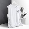 Regata Masculina de Seda Gelo Verão Esportes Fitness Camiseta Base Treino Ombro Largo Fina Sem Mangas Secagem Rápida Top Masculino da Moda