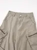 Roupas Masculinas Ottb Lavadas Estilo Vintage com Bolso Perna Larga Soltas Casuais Perna Reta Calças Cargo Calças Cargo de Trabalho Masculinas