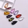 Gema Suelta de Granate Rubí Cabujón Forma de Lágrima Extendido, Anillo de Zirconia Forma de Pera Color Vino Tinto, Piedra para Arete, Colgante y Accesorio