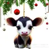 Adorno Navideño Colgante de Vaca de las Tierras Altas Transfronterizo Decoración de Vaca de Dibujos Animados Colgante para Llaves de Coche Mochila