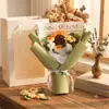 Kit de materiales de ganchillo DIY hechos a mano para hacer girasoles y ramos de flores artificiales, perfecto como regalo para el Día del Maestro