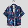 Verano Sensación de Seda Helada Ropa Hawaiana para Pareja Sensación Casual Suelta Camisa de Manga Corta Top para Pareja Playa de Sanya