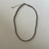 Collar de perlas de cáñamo real, color gris plateado, diseño de nicho, simple, moda, versátil, retro, 2024, nueva cadena de clavícula.