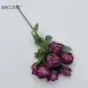7 Rosas de Flocos de Neve Pequenas Individuais com Bordas Queimadas, Rosas Retrô, Adereços de Fotografia, Fundo Falso, Flores de Seda Florais para Sala de Estar