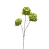 Rosa Artificial de 3 Cabezas con Artesanía de Borde Quemado Vintage para Decoración del Hogar, Escaparates, Hoteles, Bodas y Arreglos Florales de Supermercado