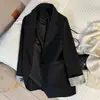 Blazer vintage gris de alta calidad para mujer, nueva colección primavera/otoño 2026, con un diseño de puño único para un look elegante