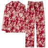 Pijamas de Nuevo Estilo 2026 para Mujer en Primavera y Otoño, Ropa de Casa de Manga Larga de Algodón Puro para Madres de Mediana Edad, Conjunto de Alta Gama